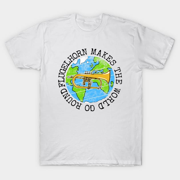 Flugelhorn Makes The World Go Round, Hornist Earth Day T-Shirt by doodlerob